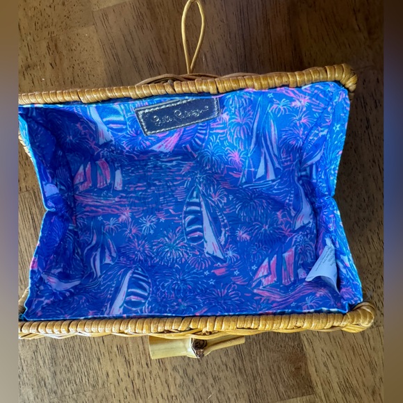 NWT Lilly Pulitzer Wicker Rattan Case Clutch Its A Sailabration - Picture 11 of 16